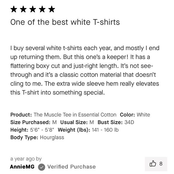 Everlane The Muscle Tee | XS, white, organic cotton - Picture 5 of 10